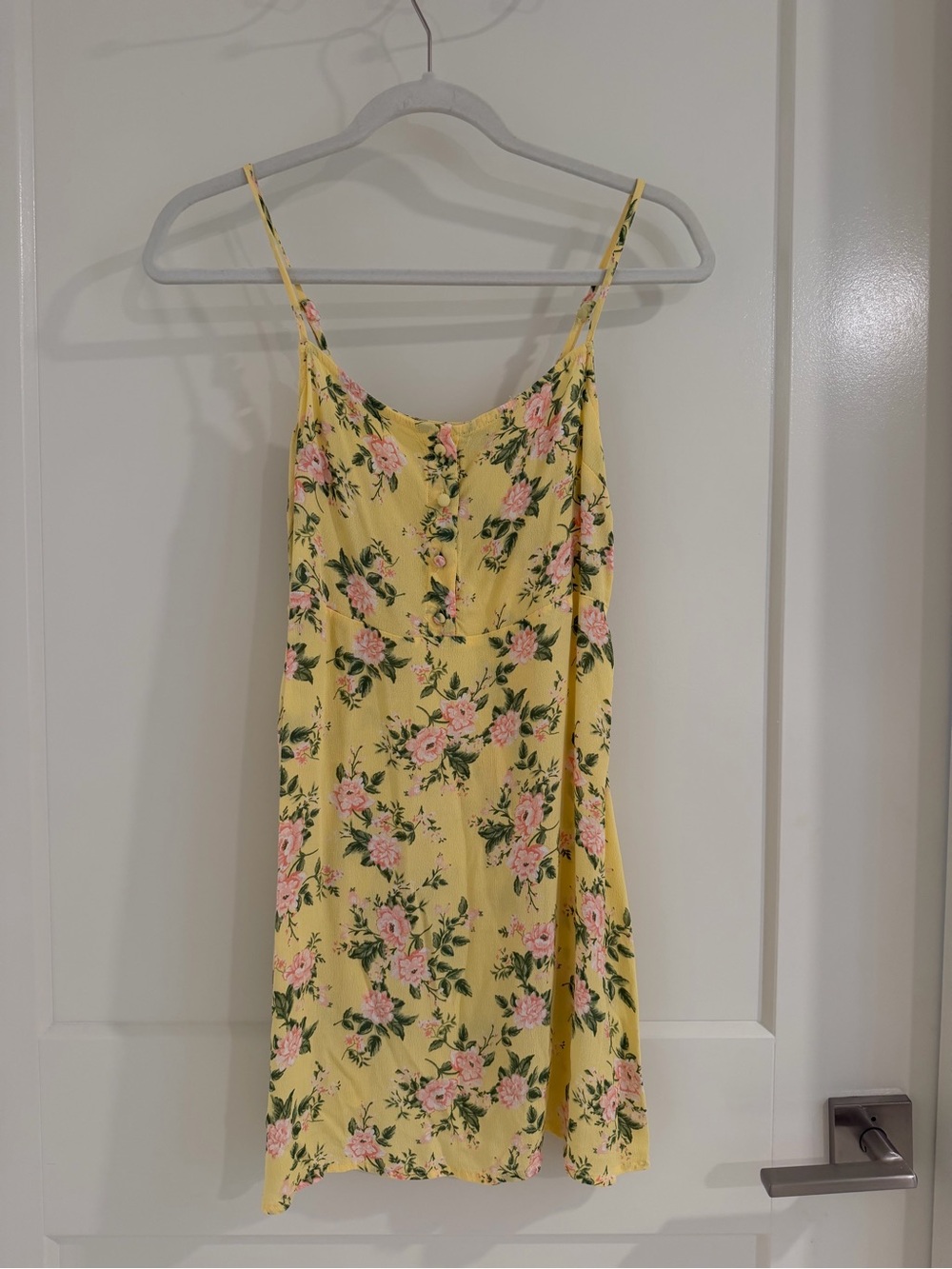 Nasty Gal - Yellow Floral Spaghetti-Strap Sundress